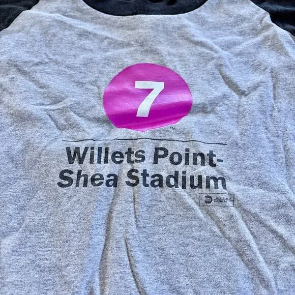 NYC 7 Train Baseball Tee XL Mets Shea Stadium New York Retro Nostalgia tshirt XL - Picture 3 of 7